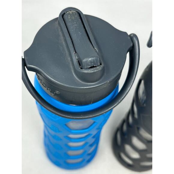 Lifefactory Bottle Lot 3 Glass Water Bottles USED Active Flip Cap Silicon Sleeve - Picture 3 of 6